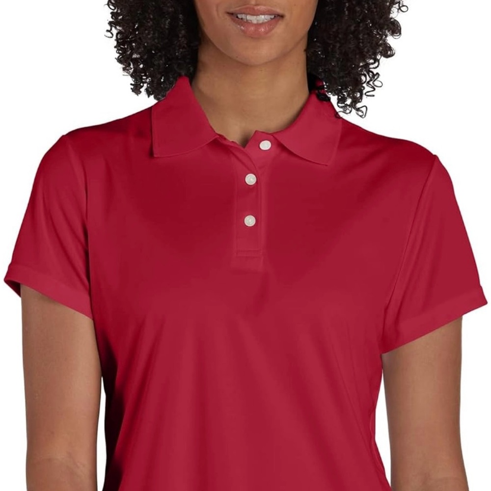 Hanes Women's Sport Cool DRI Polo Shirt, Moisture-Wicking Performance, Red, M